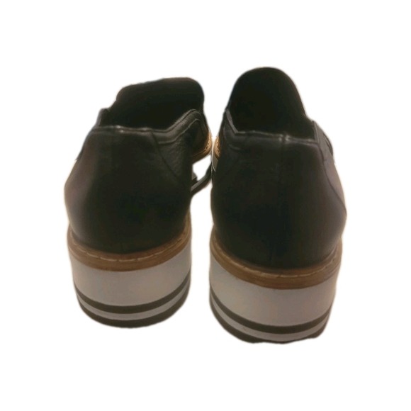 Summit by White Mountain Brody Black Leather Slip On Loafers 39 Platform Italy - Picture 9 of 9